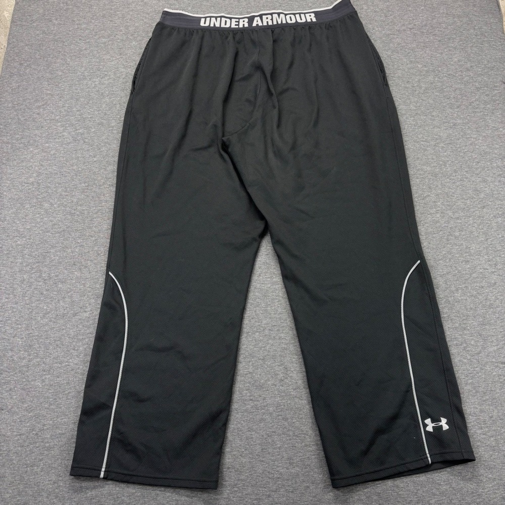 Under Armour Pants Mens 2XL Black Athletic Training Track Loose 100% Polyester